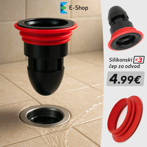 SILIKONSKI ČEP ZA ODVOD- 3 KOM